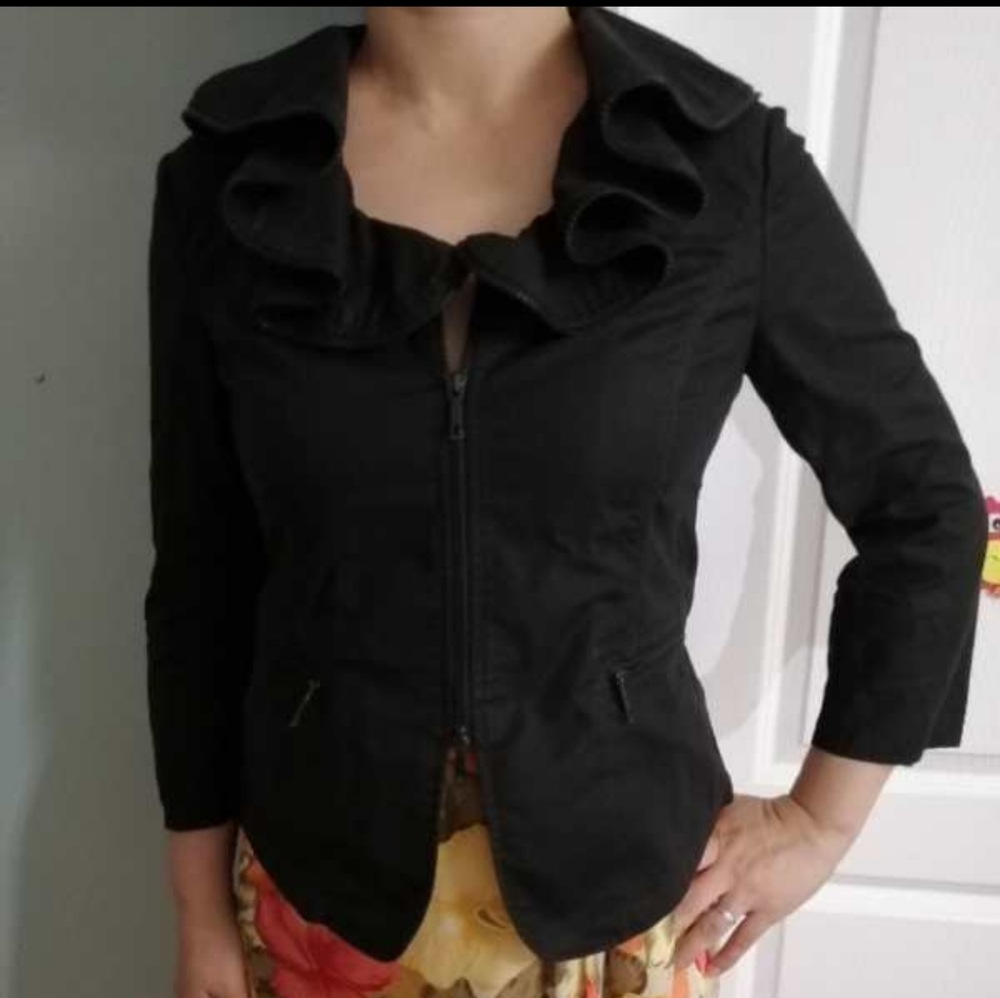 Lafayette 148 NY Zipper Neckline Blazer Jacket